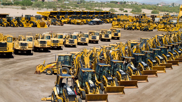 Heavy machinery rental yard near Columbus, OH – excavators, skid steers, dozers available